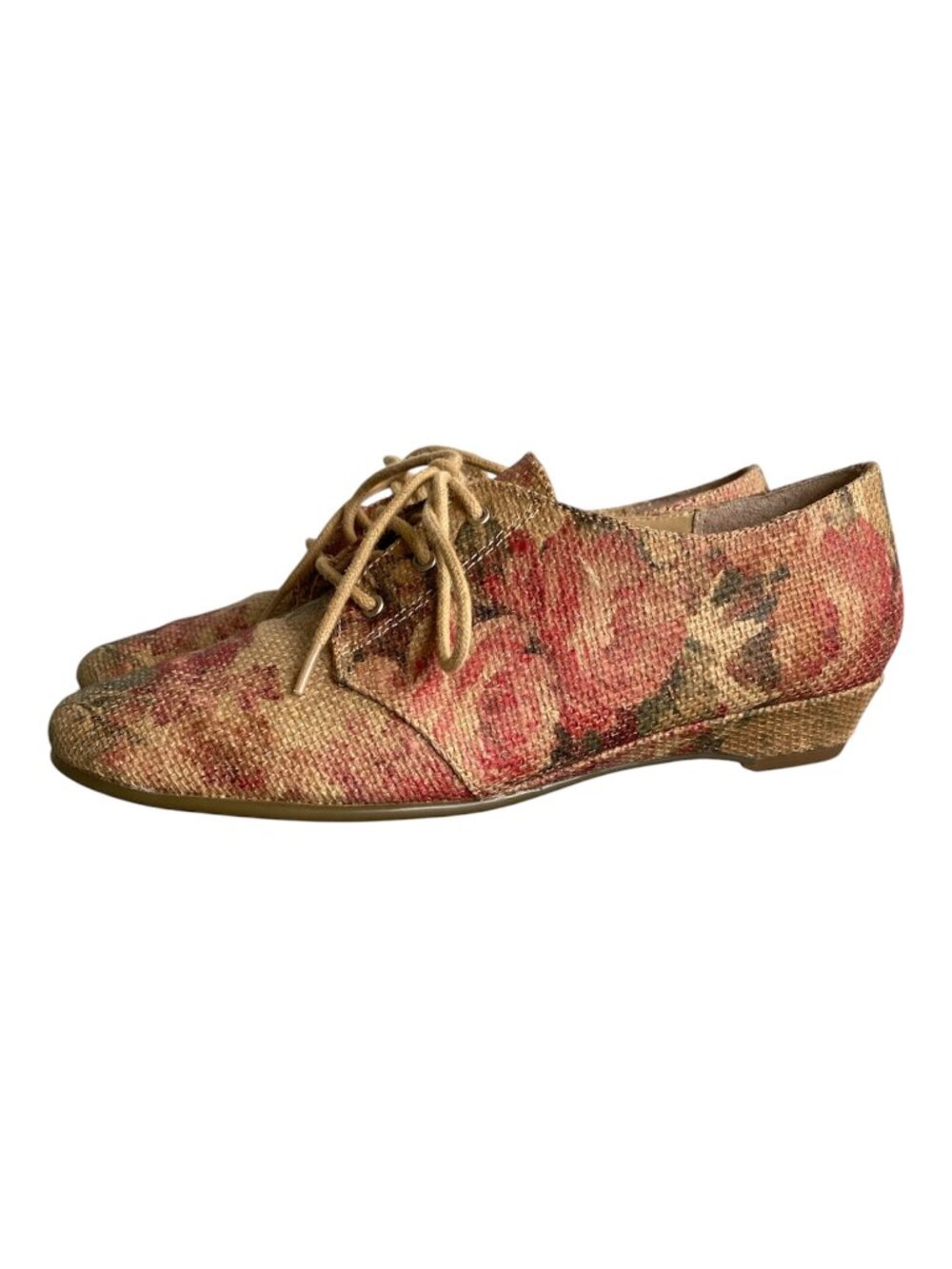 Aerosoles Sota Floral Jute Weave Oxford Wedge Shoes 9M